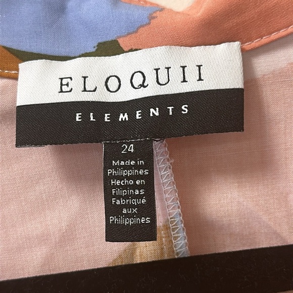 Eloquii Elements • Abstract Print Blouse w/Ruched Sleeves • Sz 24 • NEW! - Picture 6 of 11